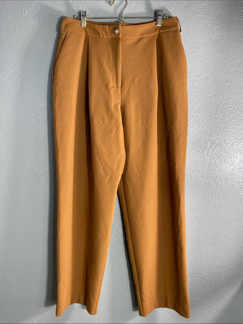 Nicole Miller New York Pants Womens 10 Brown Pleated High Rise Trousers